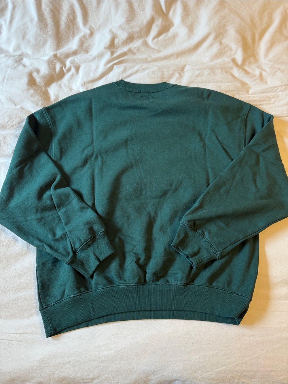 GAP Men's Heavyweight Forest Green Crewneck Sweatshirt with Embroidered Logo - Picture 2 of 5